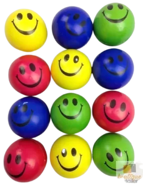 12x STRESS BALLS Hand Relief Squeeze Toy Reliever Antistress Soft Smiley MULTI