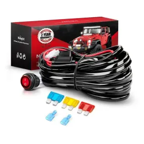 14AWG Wire Harness Kit 1 Lead W/ 12V 3Pin Switch | 3 Fuses | 2 Spade Connectors