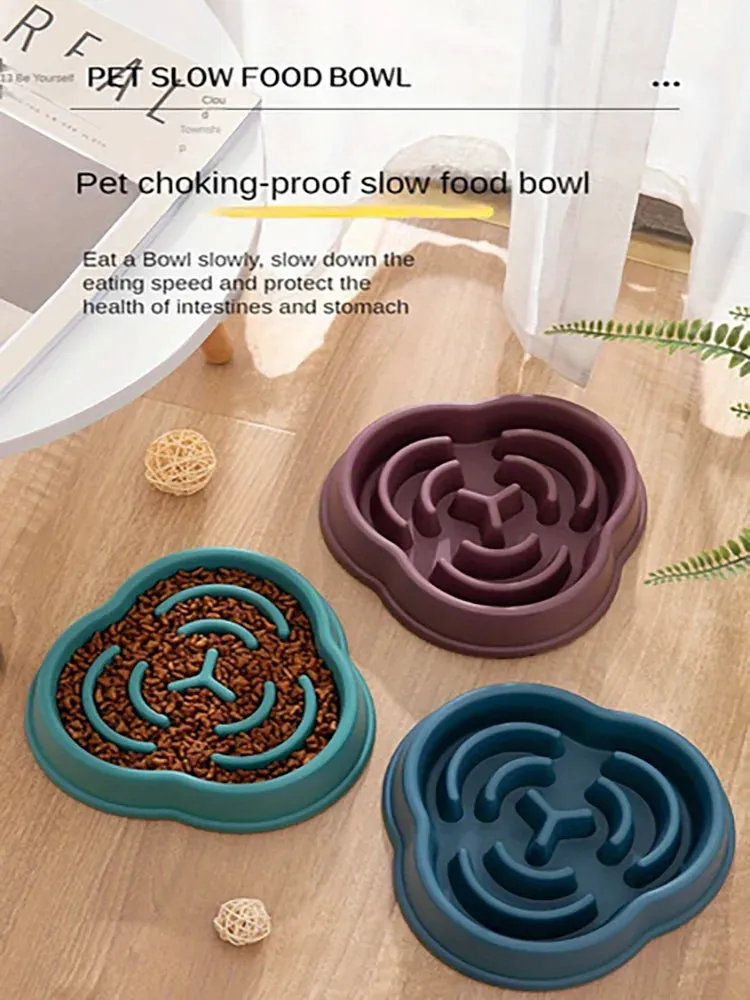 1PC Pet Slow Food Bowl Anti Choking Dog Bowl Dog Bowl Anti Overturning Pet Food Supplies and Feeding Device
