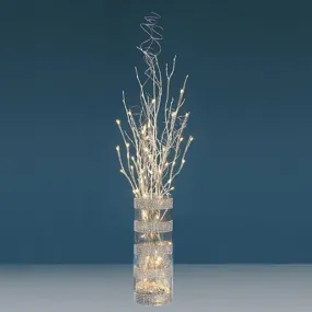 20 LED Shiny Decorative Party Light Vase Bushes - White - 3 PCS