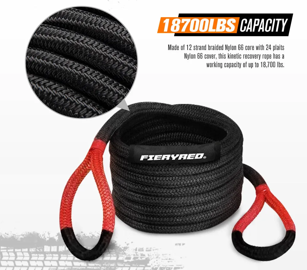 8PC Recovery Kit 6M Kinetic Rope Snatch Strap Hitch Receiver Shackles