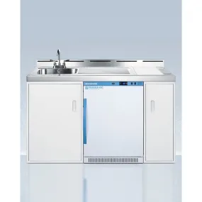 AccuCold Fully Assembled 60" Wide Exam Room Casework Cabinet with Refrigerator and Sink