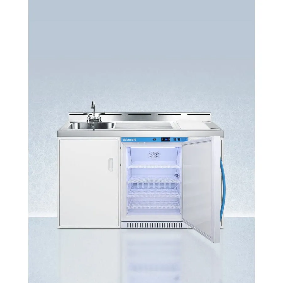 AccuCold Fully Assembled 60" Wide Exam Room Casework Cabinet with Refrigerator and Sink
