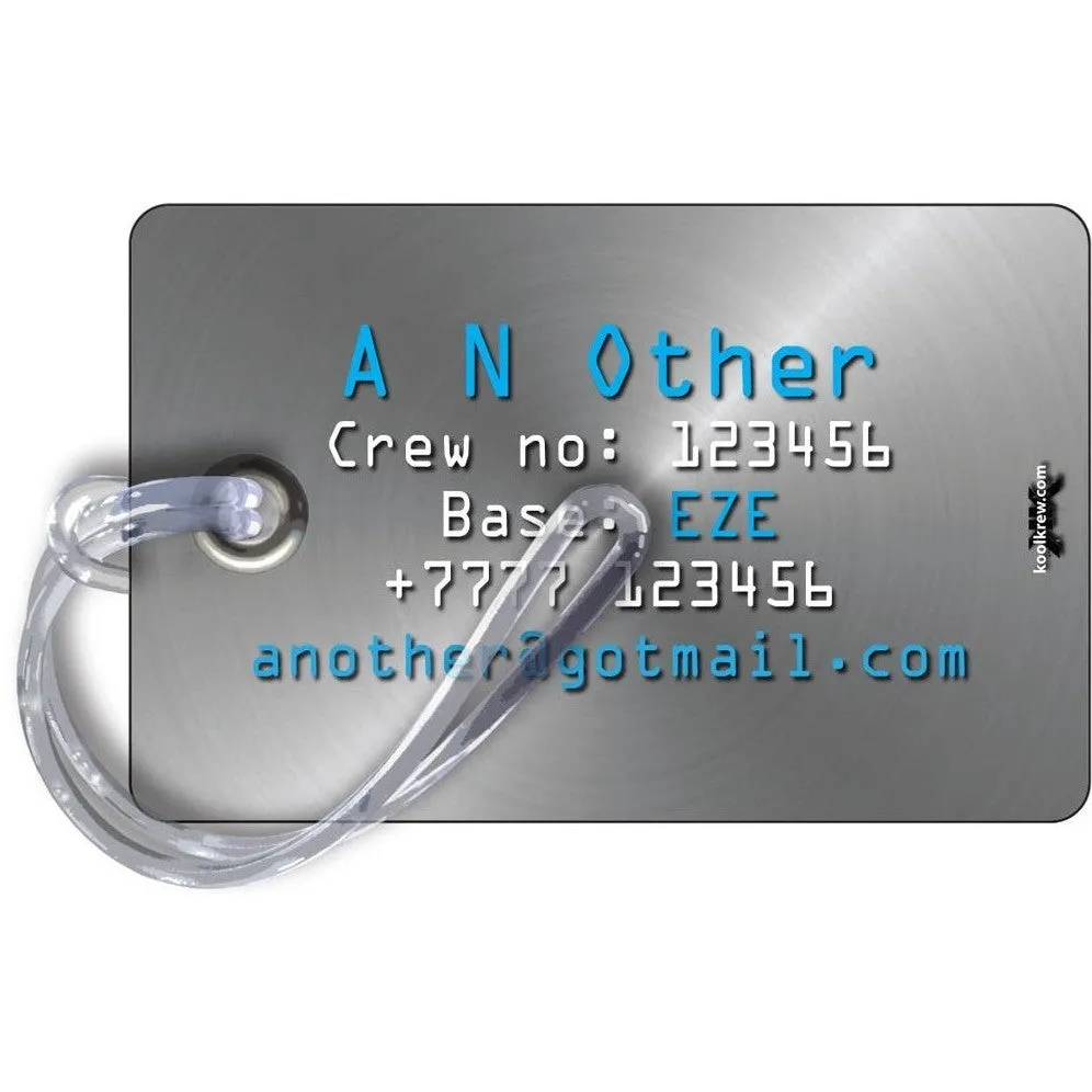 Aerolineas Argentinas B737 Silver luggage tag