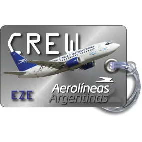 Aerolineas Argentinas B737 Silver luggage tag