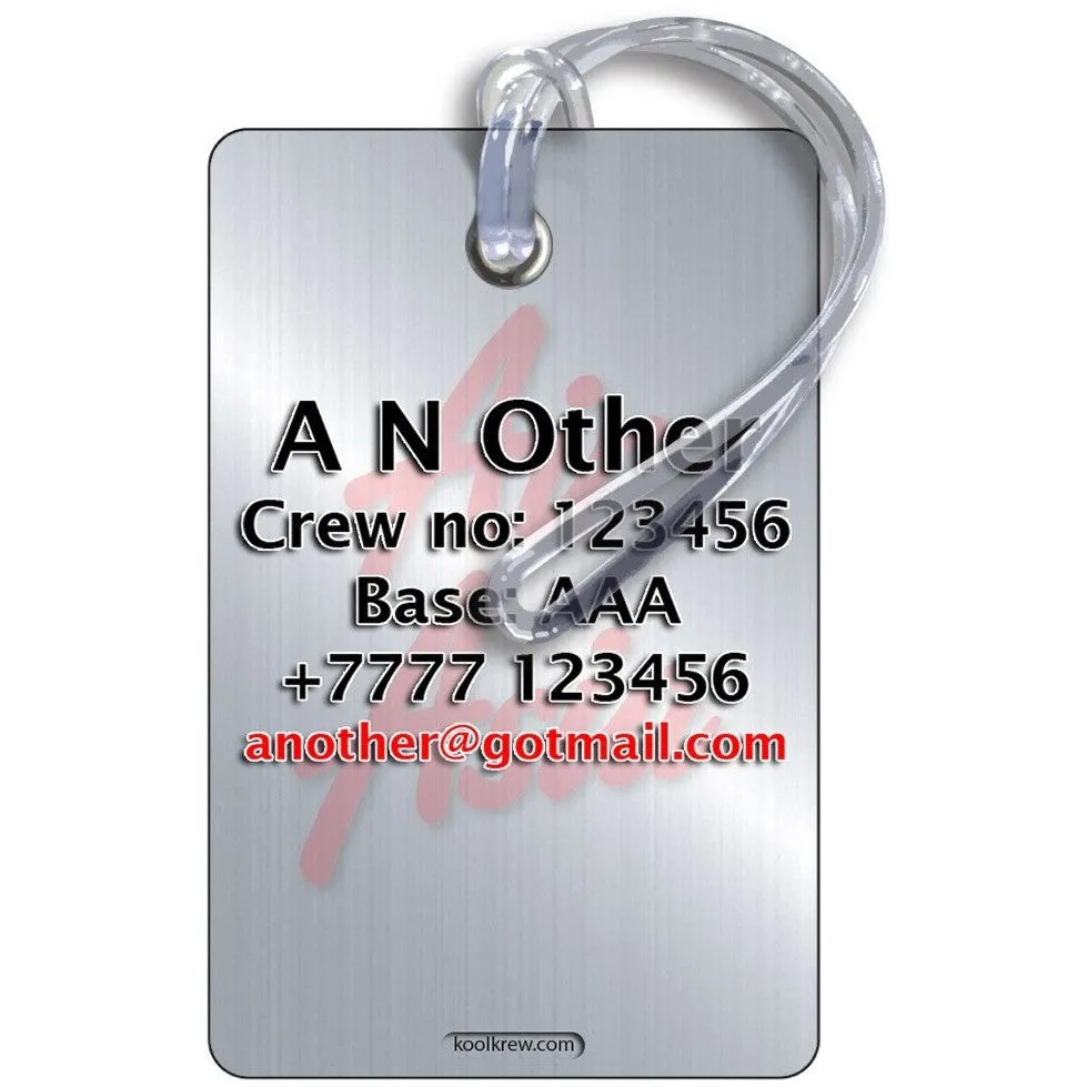 Air Asia Portrait Steel Effect Luggage Tag