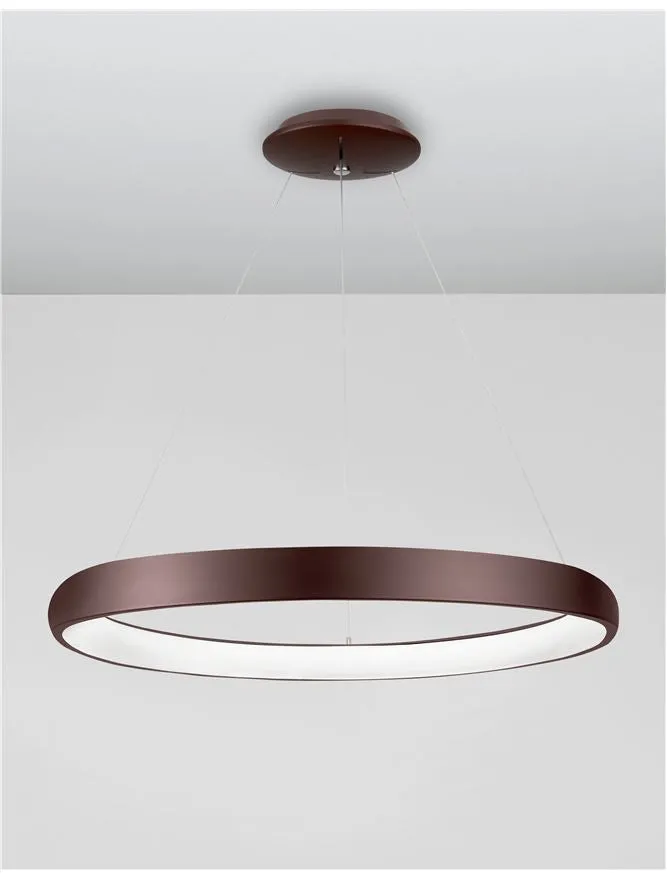 ALB Coffee Brown Aluminium & Acrylic Dimmable Inner Light Ring Pendant Large - ID 10341