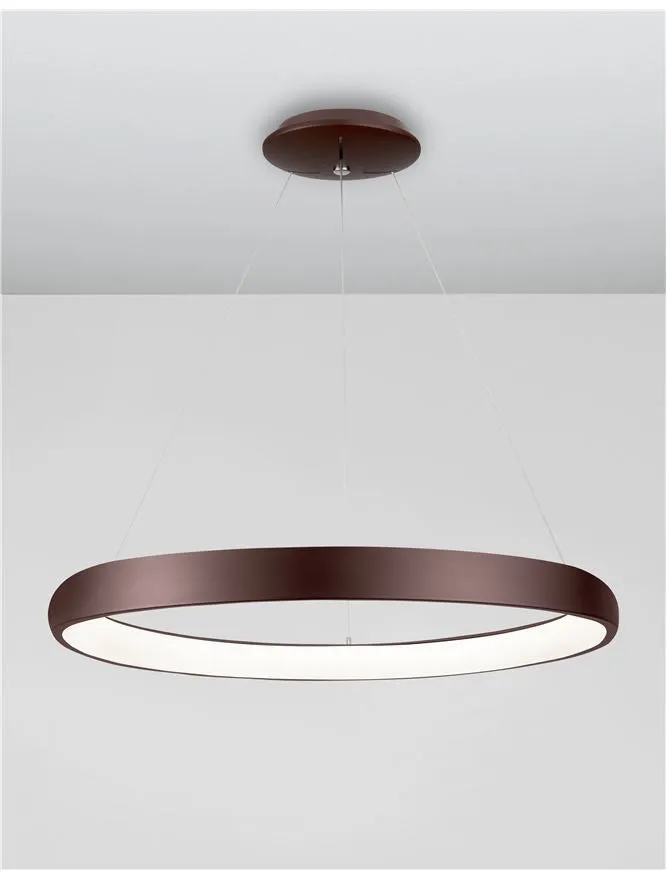 ALB Coffee Brown Aluminium & Acrylic Dimmable Inner Light Ring Pendant Large - ID 10341