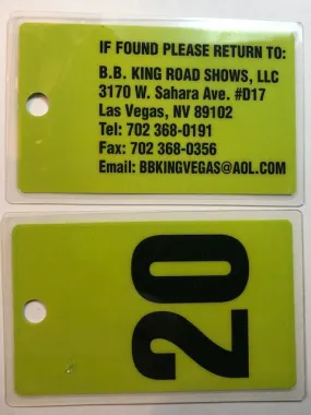 B. B. King - Lost Luggage Bag Tag - **Unique and Rare