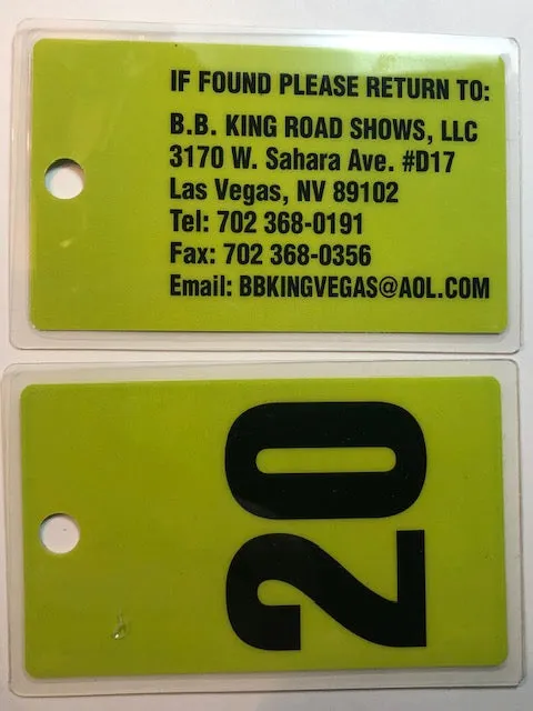 B. B. King - Lost Luggage Bag Tag - **Unique and Rare