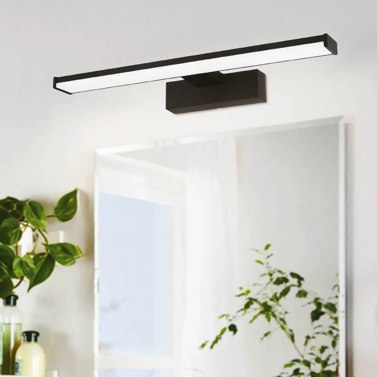 Bathroom Mirror Light Integrated LED Neutral White Aluminium Black Modern 40mm