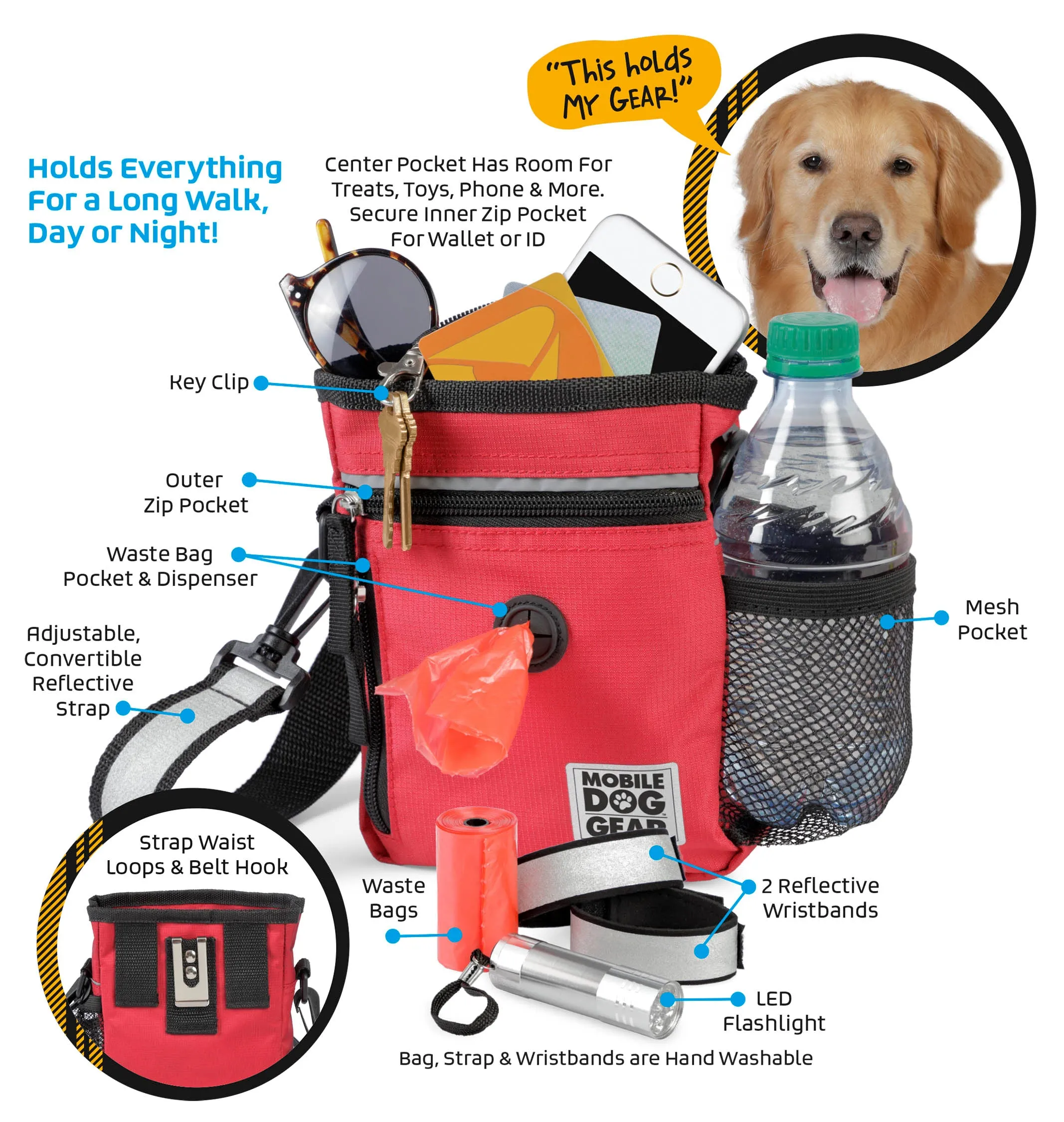 Bundle: ODG Day/Night Walking Bag (Black) and ODG Weekender Backpack TM (Black)
