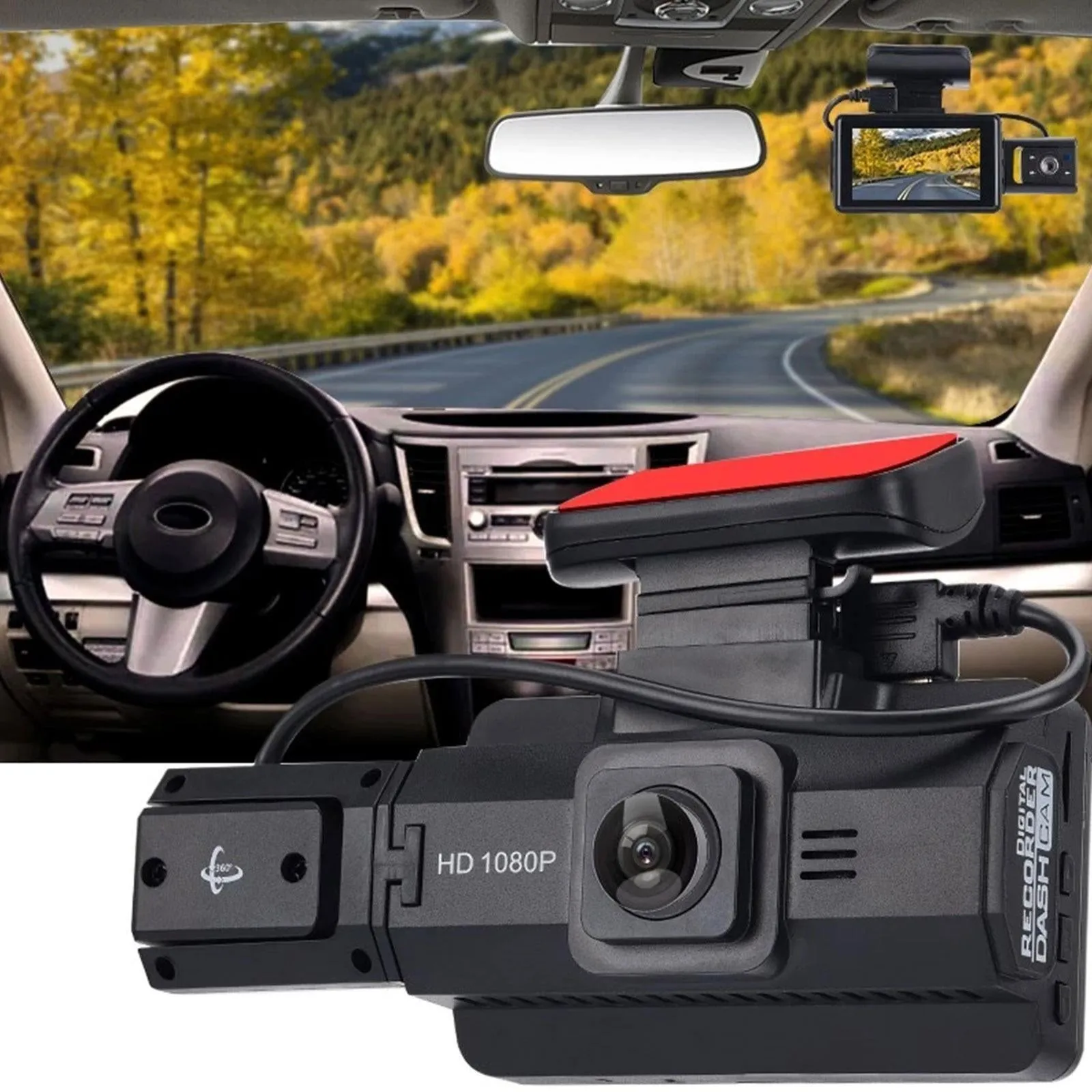 Car Driving Recorder Dual Lens Dvr Camera HD 1080P Dash Cam USB