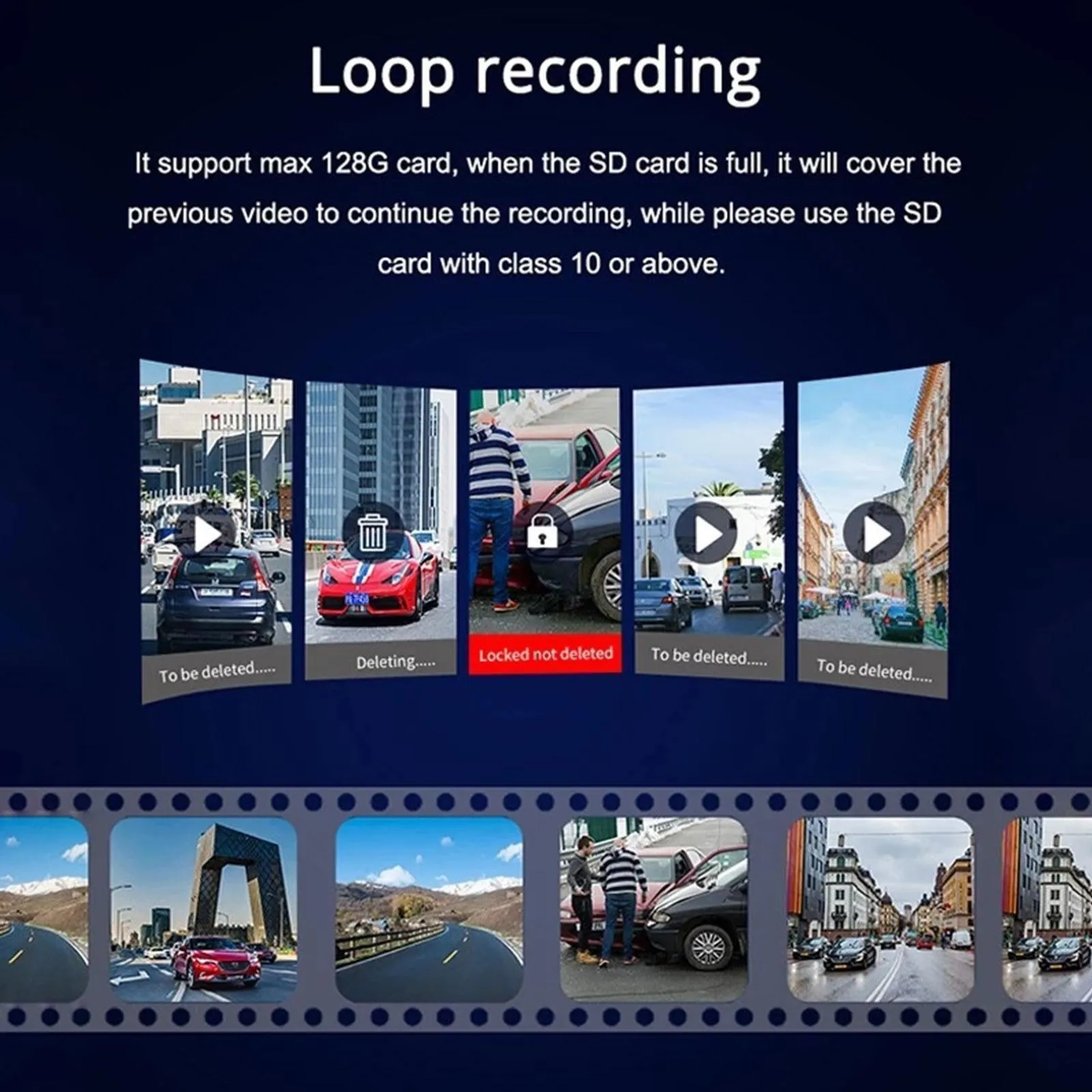 Car Driving Recorder Dual Lens Dvr Camera HD 1080P Dash Cam USB