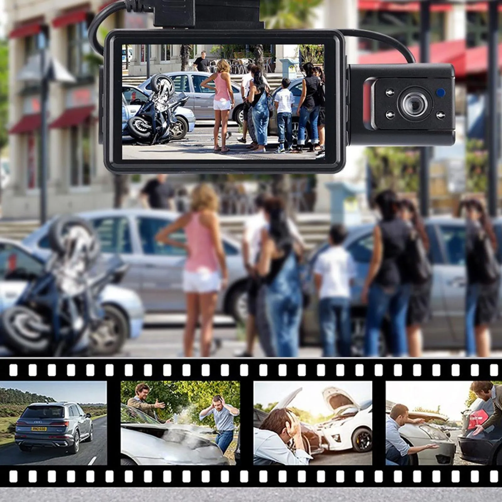 Car Driving Recorder Dual Lens Dvr Camera HD 1080P Dash Cam USB