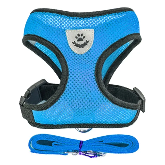 Cat Dog Adjustable Harness Vest Walking Lead Leash