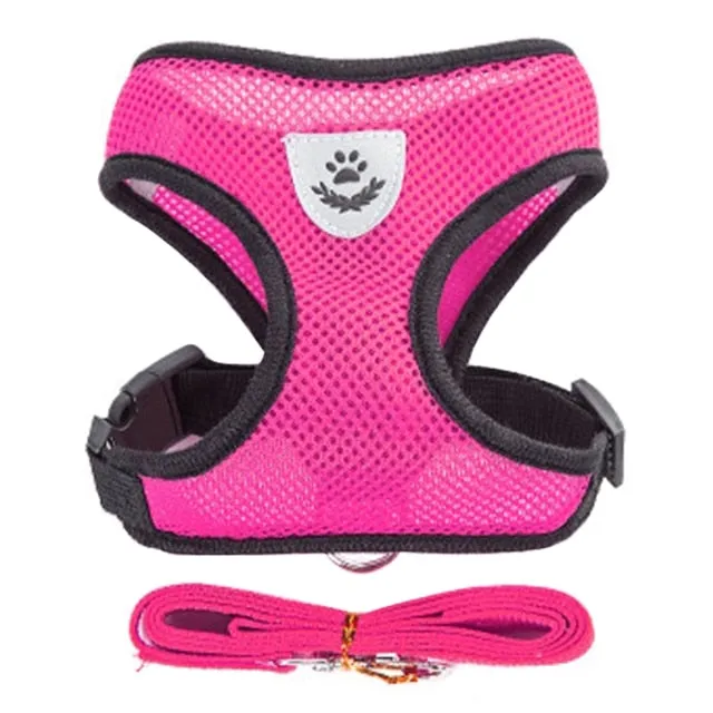 Cat Dog Adjustable Harness Vest Walking Lead Leash