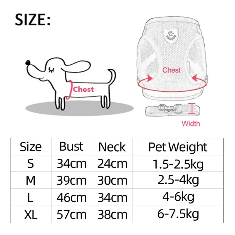 Cat Dog Adjustable Harness Vest Walking Lead Leash