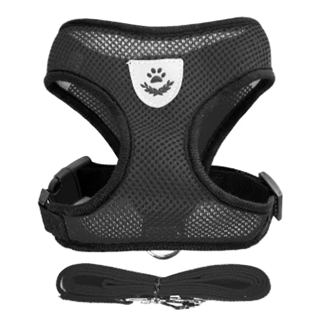 Cat Dog Adjustable Harness Vest Walking Lead Leash