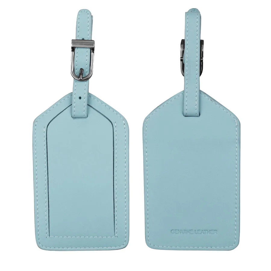 Chambray Leather Luggage Tag