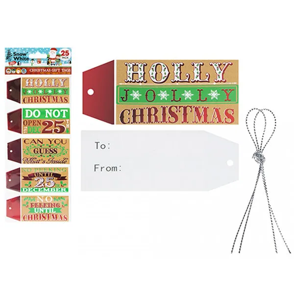 Christmas Luggage Gift Tags 25pk