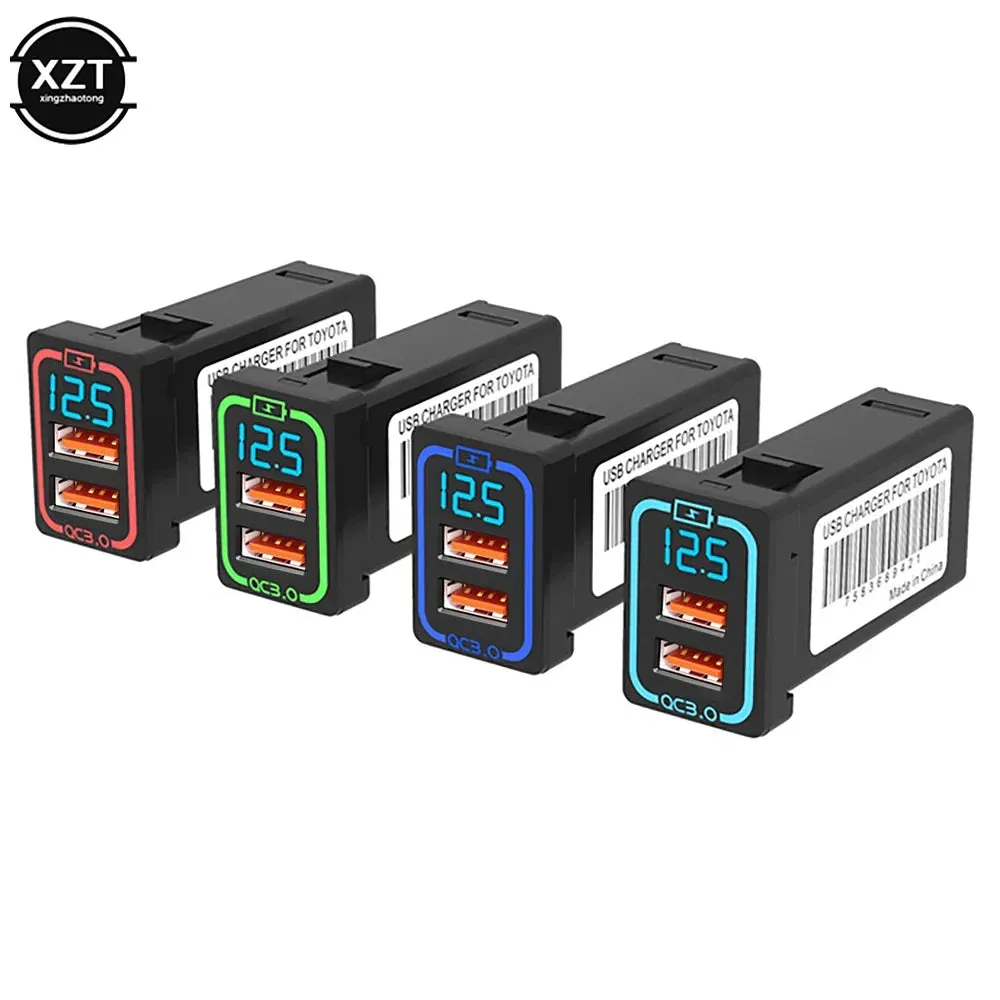 Color Name: Blue - Universal Dual USB Port Car Charger AUX Audio