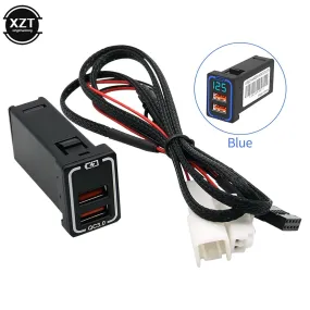 Color Name: PURPLE - Universal Dual USB Port Car Charger AUX