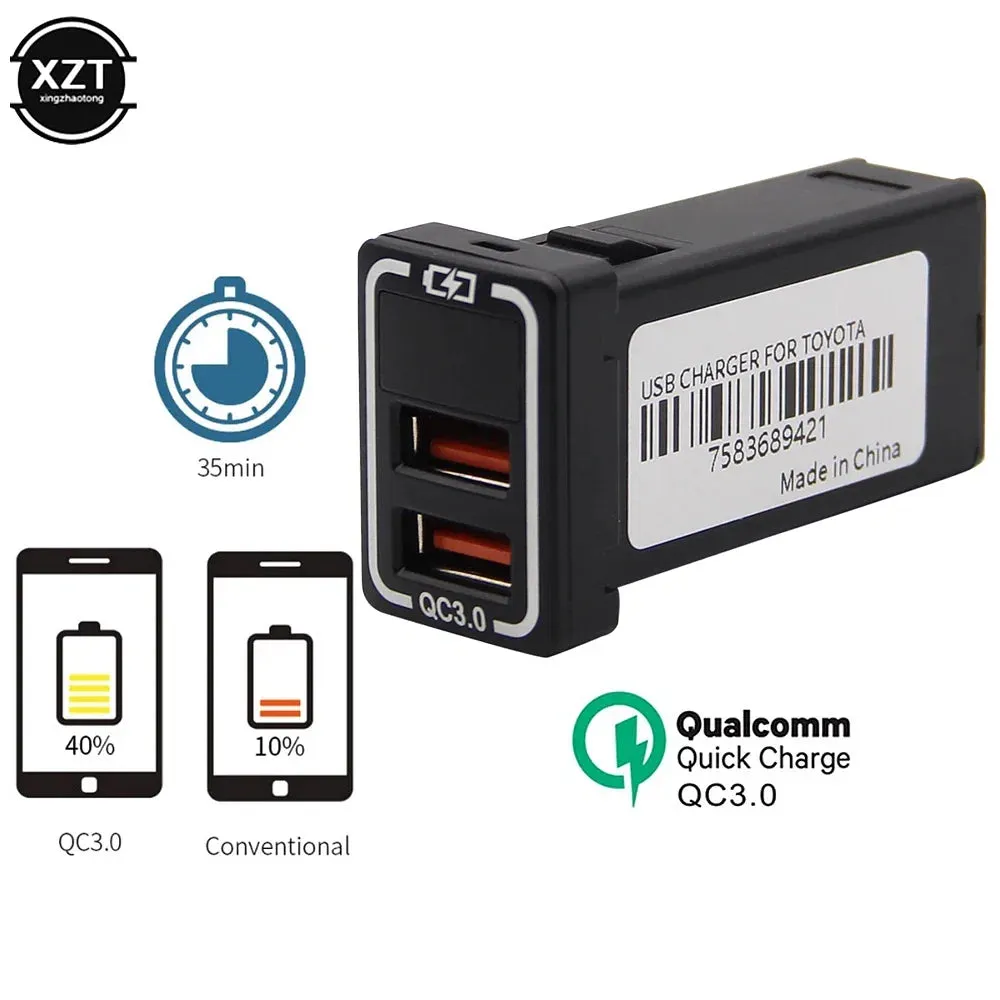 Color Name: PURPLE - Universal Dual USB Port Car Charger AUX