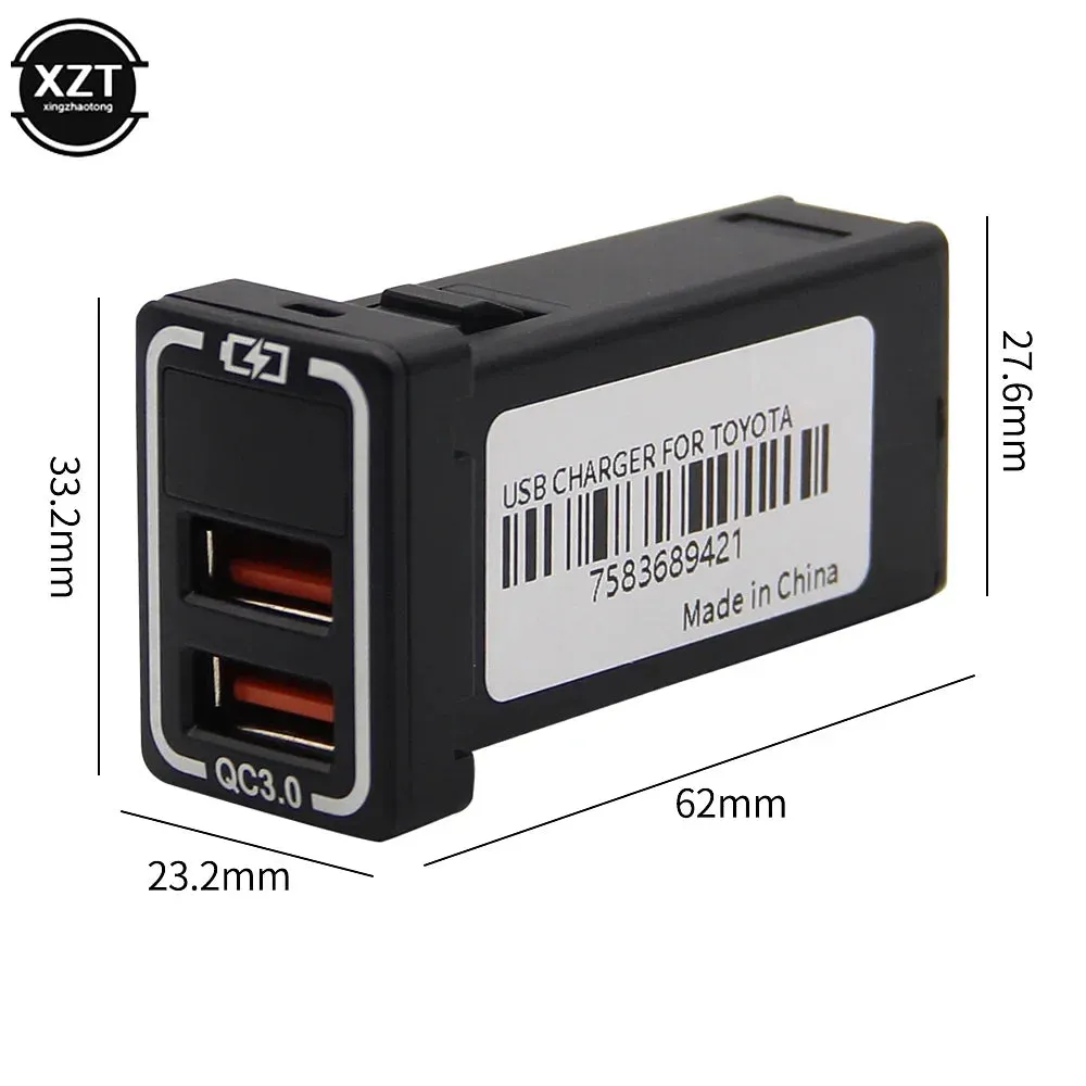 Color Name: PURPLE - Universal Dual USB Port Car Charger AUX