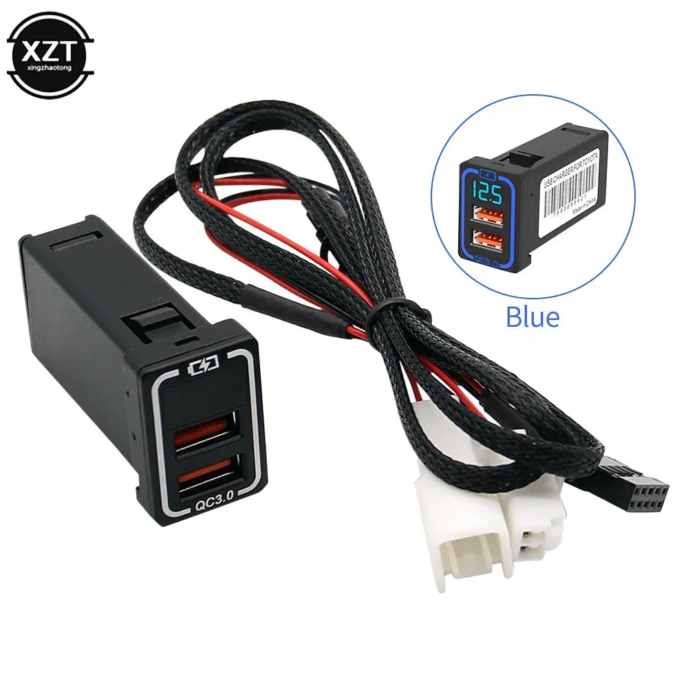 Color Name: PURPLE - Universal Dual USB Port Car Charger AUX