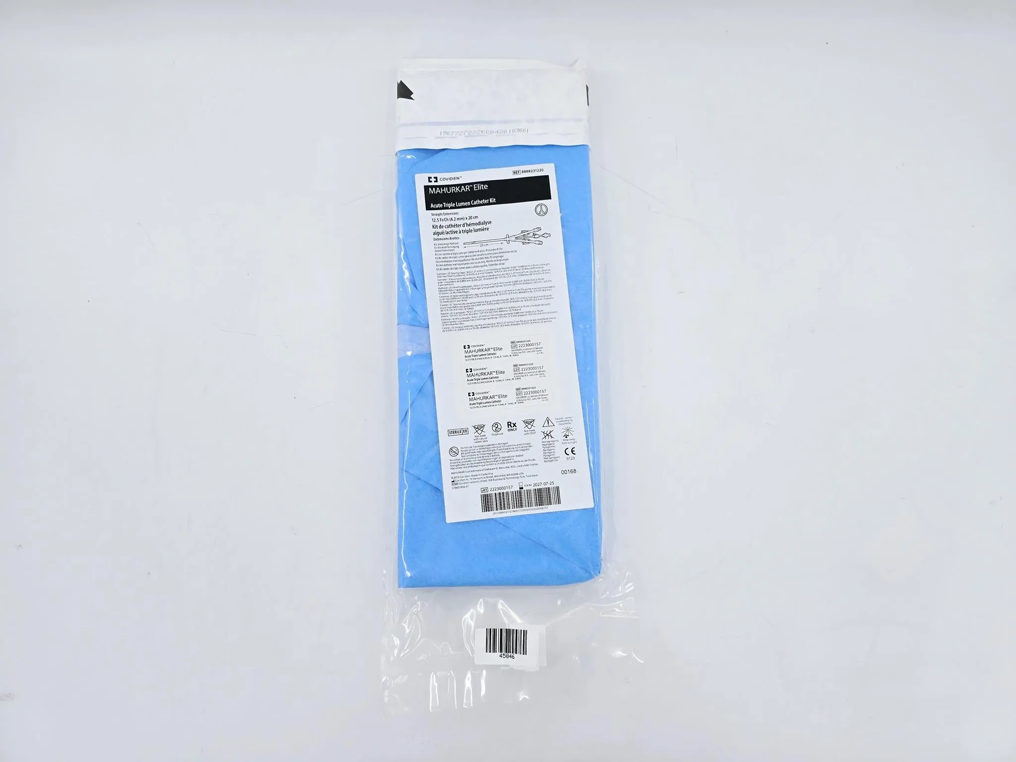 Covidien 8888231220 MAHURKAR Elite Acute Triple Lumen Catheter Kit 4.2mm x 20cm