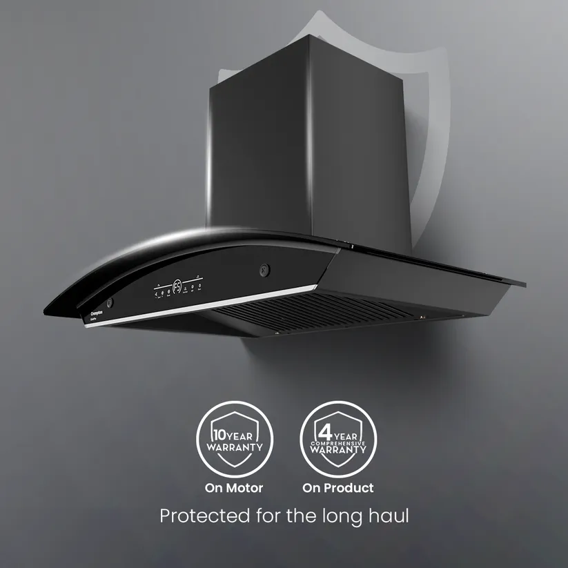 Crompton QuietPro Curved 90cm Filterless Chimney with BLDC Motor