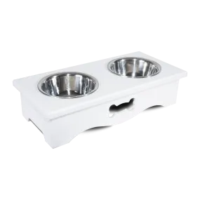 Double Bowls Wooden Dog Feeding Station