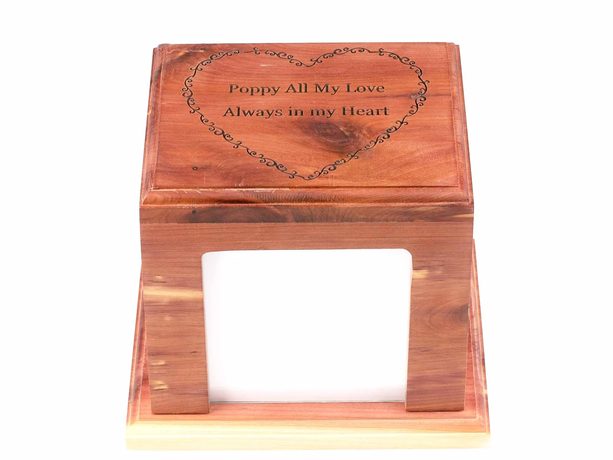 Engraved Cedar Wood Pet Urn