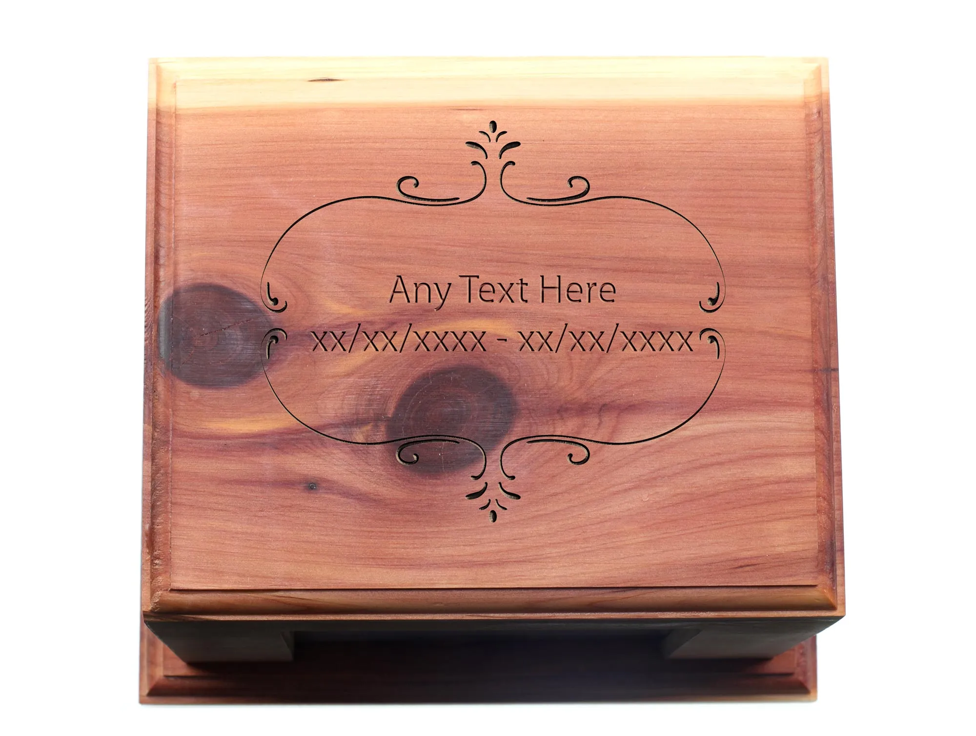 Engraved Cedar Wood Pet Urn
