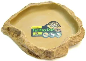 Exo-Terra Granite Rock Reptile Feeding Dish - Large - 8"L x 7"W x 1.5"H