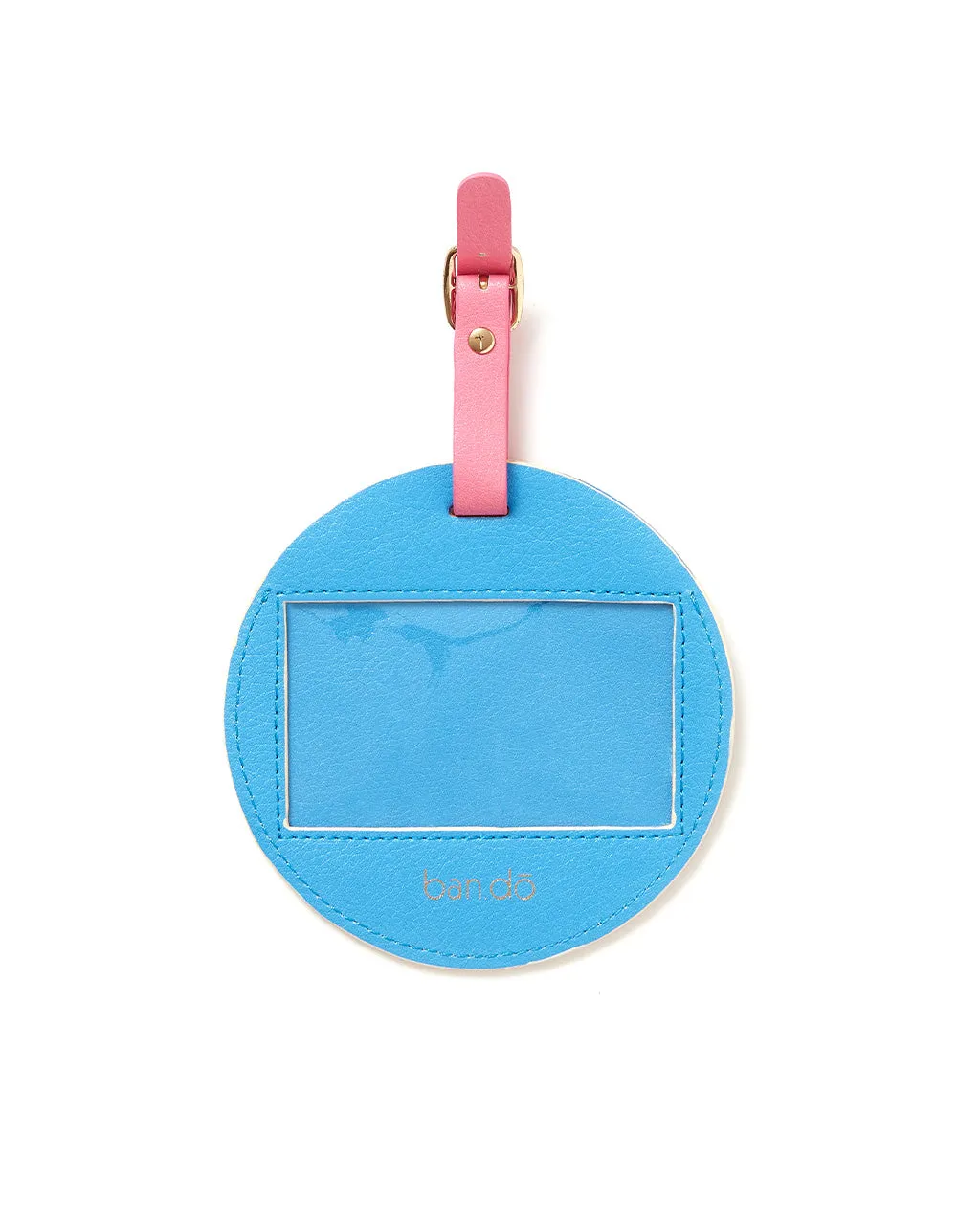 Getaway Round Luggage Tag - Smile