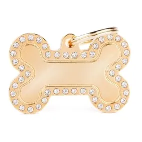 Glam Swarovski "Gold Big Bone" ID Tag