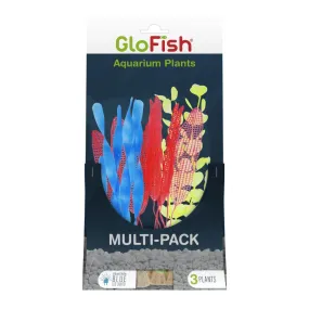 GloFish Aquarium Plant Multi-Pack Yellow/Orange/Blue, 1ea/1 MD/2 LG