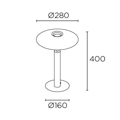HAT Black Up & Down Diffused Table Light - ID 10733