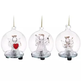 Koopman 6cm Glass Angel Ball with LEDs (Choice of 3)