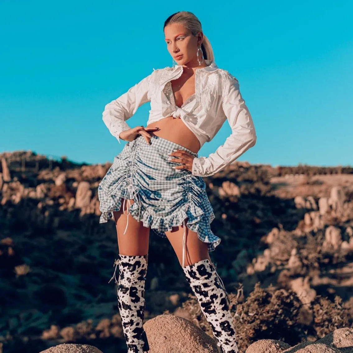 Light-Up Button Down w/ Fringe Yoke
