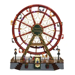 Lumineo Christmas Village 45cm LED Moving Ferris Wheel Scene