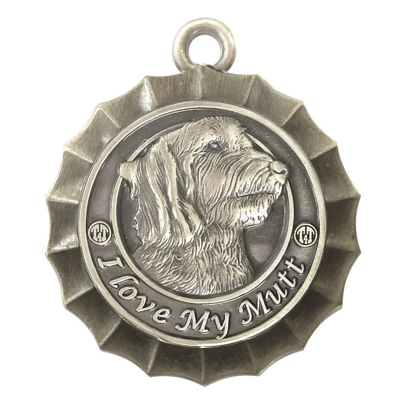 Mutt Dog Id Tag Antique Silver Finish