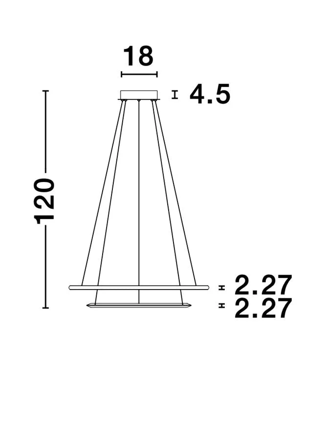 NET Chrome Aluminium & Crystal Adjustable Twin Ring Dimmable Pendant Large - ID 10470