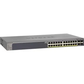Netgear 24-Port Gigabit PoE  Smart Managed Pro Switch with 4 SFP Ports - 24 Ports - Manageable - 4 Layer Supported - Modular - 4 SFP Slots - Twisted Pair, Optical Fiber - Rack-mountable, Desktop