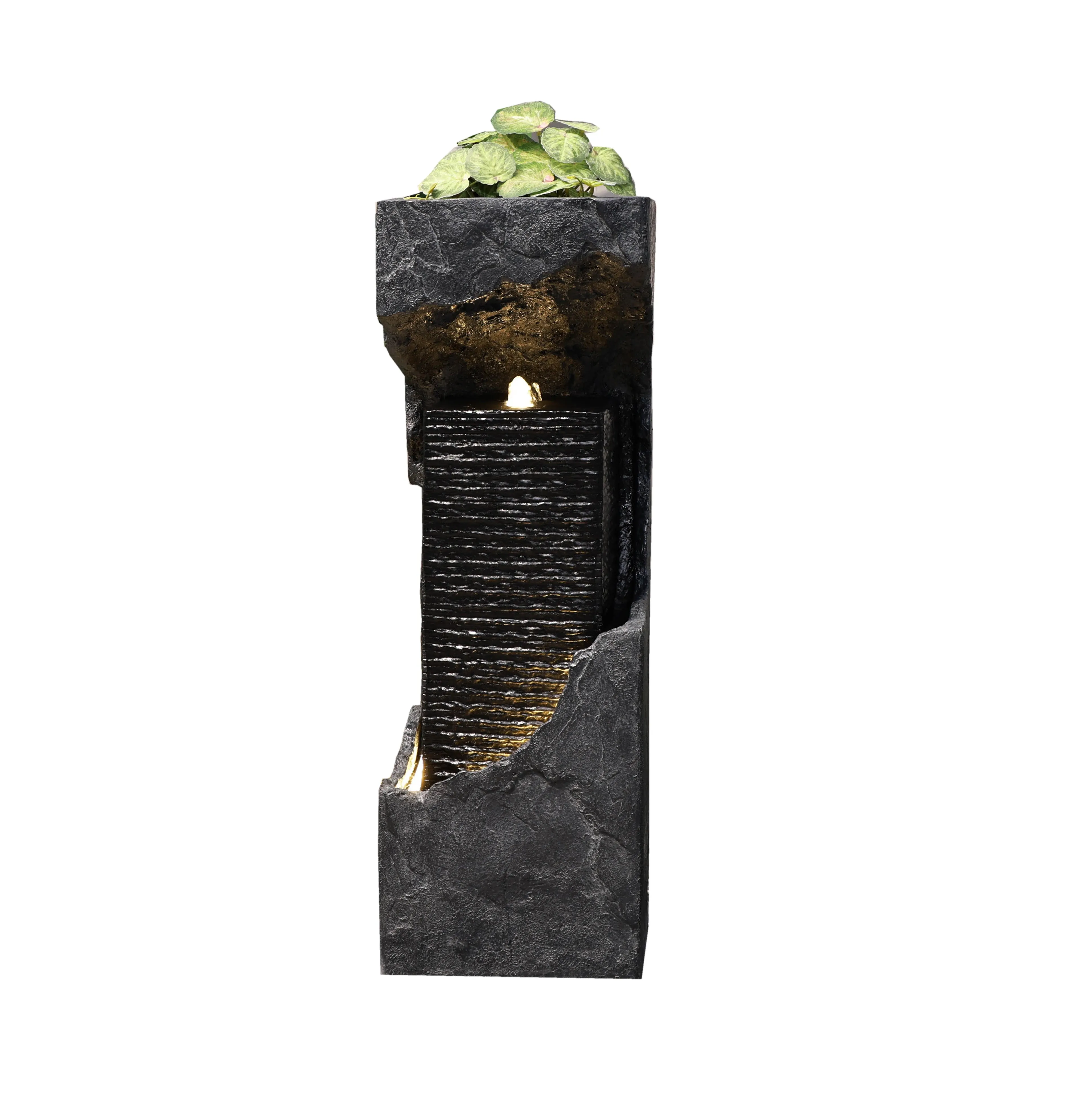 Outdoor Waterfall Fountain W/warm White Leds