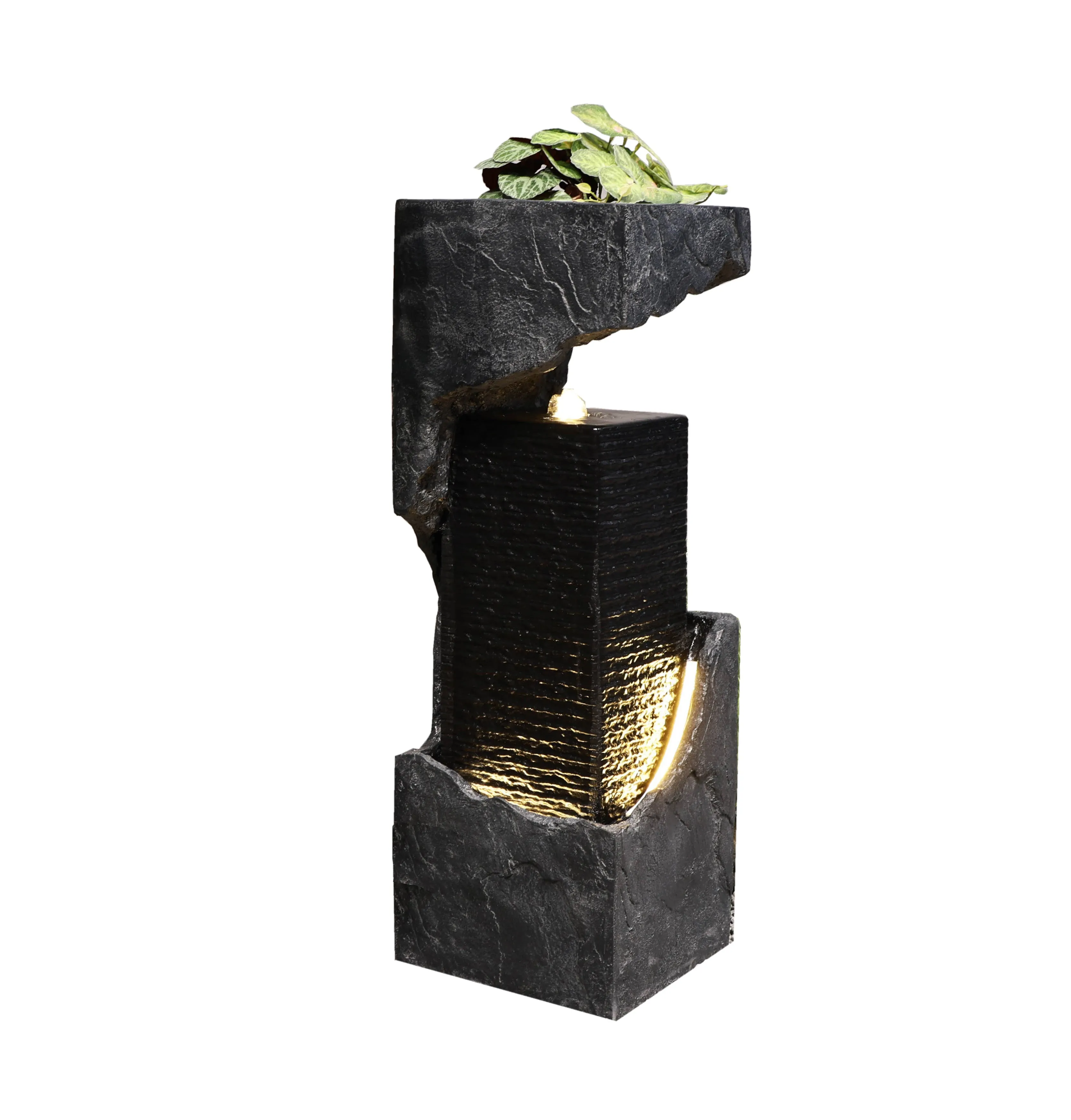 Outdoor Waterfall Fountain W/warm White Leds