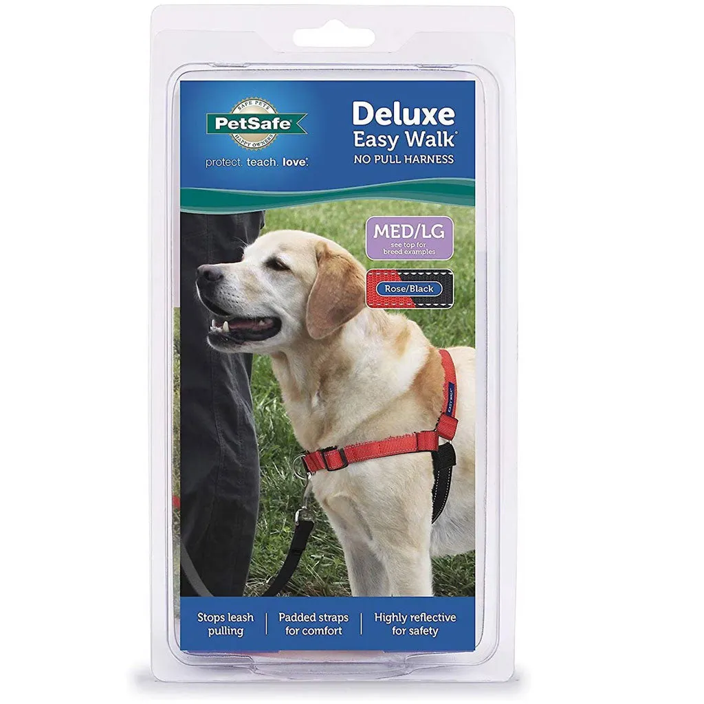 PetSafe Deluxe Easy Walk No Pull Dog Harness, Rose/Black
