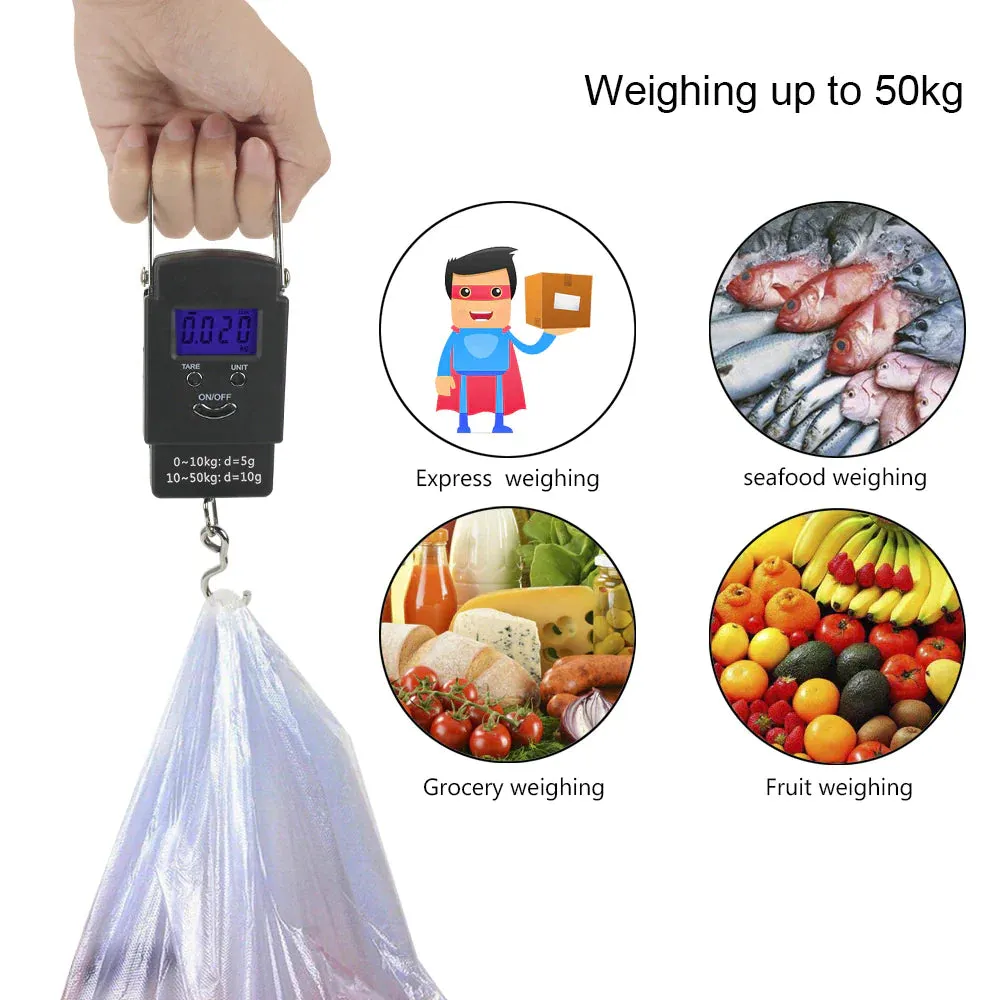 Portable LCD Digital Scale - 110Lb / 50Kg (For Luggage and Fish)